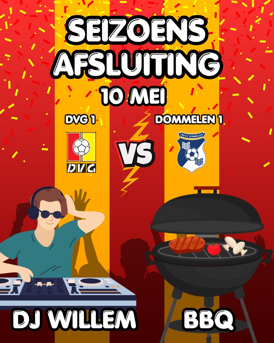 Seizoensafsluiting senioren Zondag 10 mei