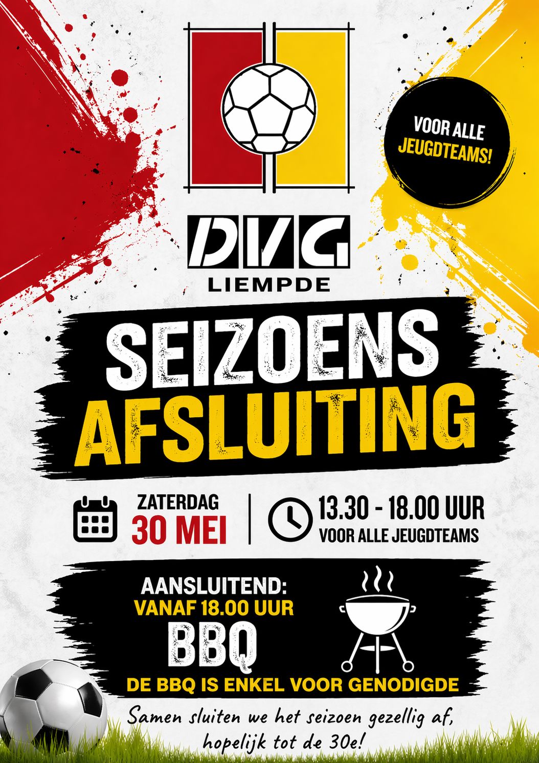 Seizoensafsluiting jeugd zaterdag 30 mei